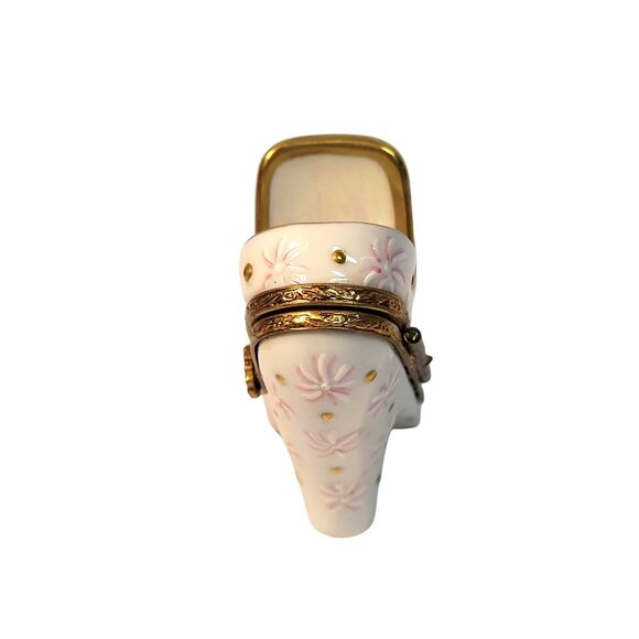 Limoges France Ladies Shoe Hinged Trinket Box Peint Main Vintage Wedding - Picture 4 of 8